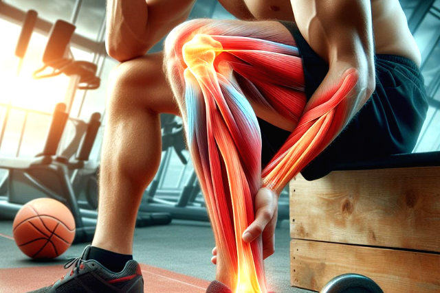 tendinitis en la pierna con una pistola de masaje